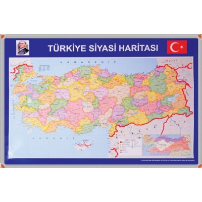 Türkiye Siyasi Haritası Alüminyum Çerçeveli