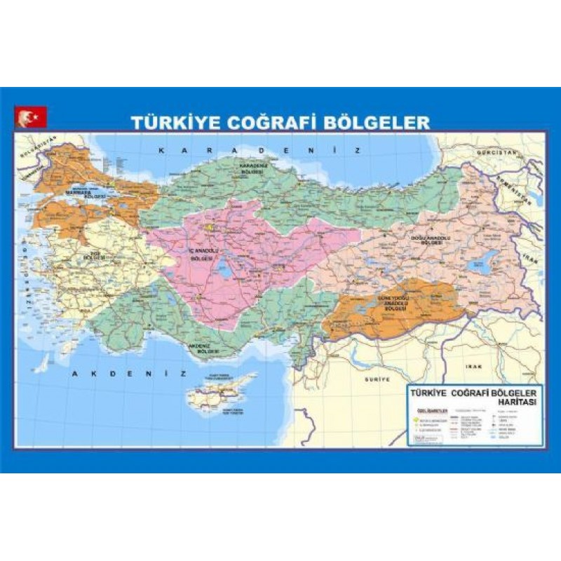 Coğrafi Bölgeler Haritası Dilsiz Harita Türkiye - boombich