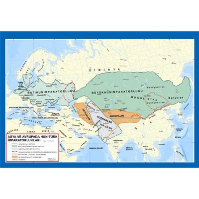 Asya Ve Avrupada Hun Türk İmparatorluğu Haritası