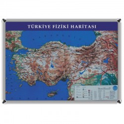 Türkiye Fiziki Haritası Alüminyum Çerçeveli