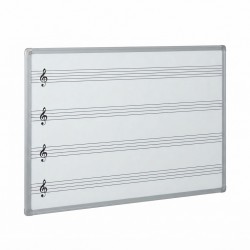 Müzik Çizgili Beyaz Yazı Tahtası - 120x240 cm (Duvara Monte)